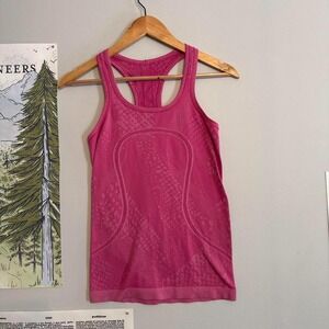 Lululemon Swiftly Tech Racerback Tank Heathered Jewelled Magenta Pink Flawed